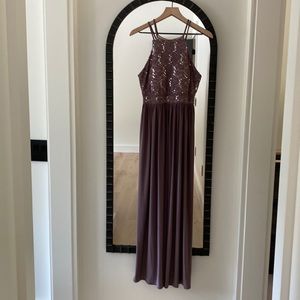Mauve Sequin Maxi Dress